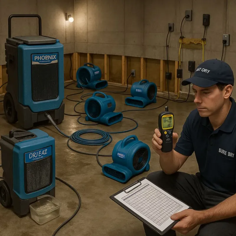 Structural Drying and Dehumidification process in Bonneau Beach, SC